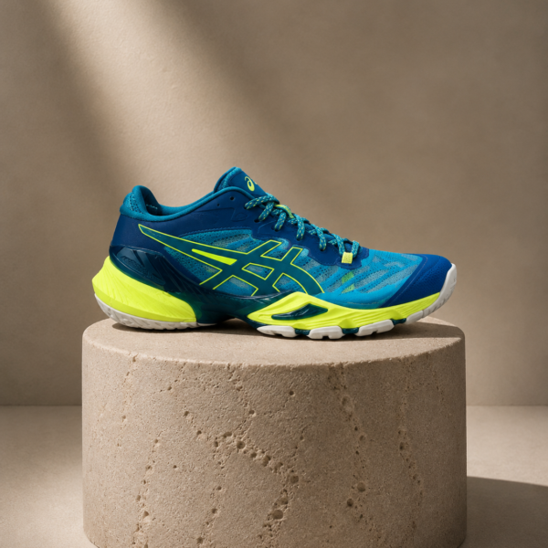 کتونی والیبال آسیکس متارایز زرد سورمه ای آبی Asics Metarise