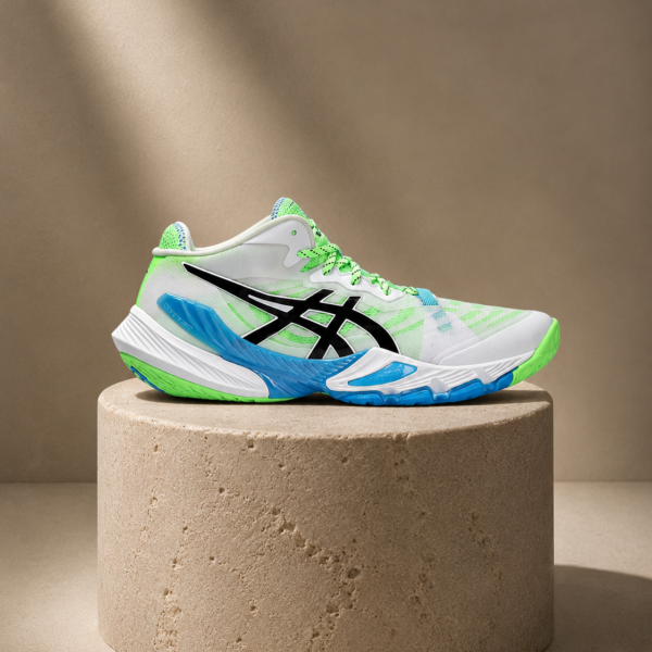 کتونی والیبال آسیکس متارایز سفید سبز آبی Asics Metarise