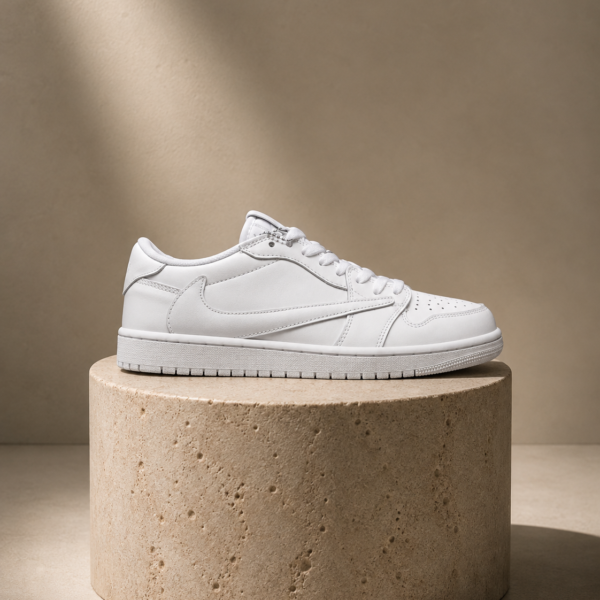 نایک ایر جردن ۱ بدون ساق تراویس اسکات پارتی تمام سفید  Nike air jordan 1 low Travis Scott White Party