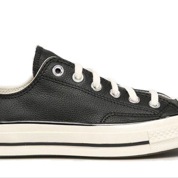 کانورس آل استار ۱۹۷۰ بدون ساق چرمی مشکی Converse all star 1970 low leather