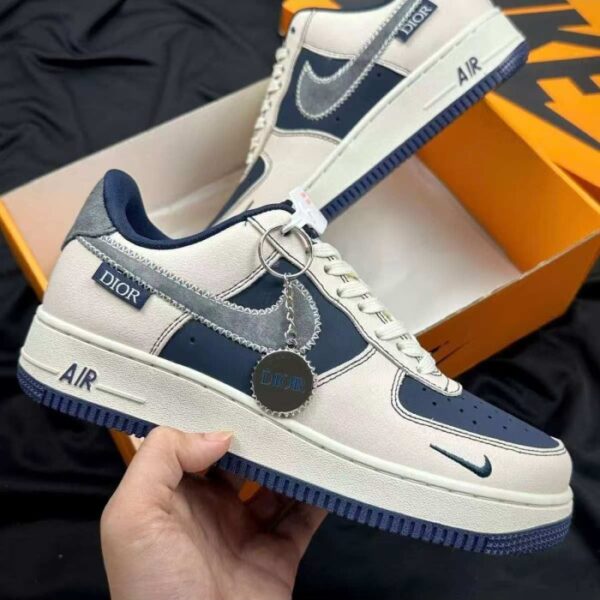 نایک ایر فورس دیور سورمه ای کرمی Nike air force Dior Navy Blue Cream